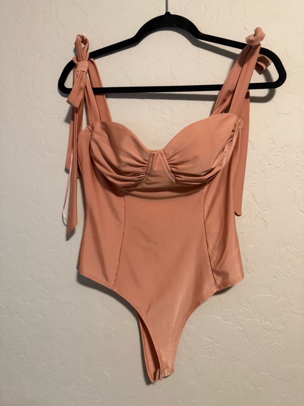 privy Dusty Rose Tie-Shoulder Bodysuit